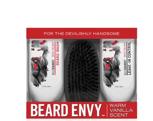 GIFT SET BEARD ENVY DEVIL´S DELIGHT EDITION SET BEARD WASH+LEAVE+IN CONTROL+BOAR BRISTLE BRUS 2X 88mk/3oz